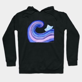 Abstract Wave with Ship Hoodie